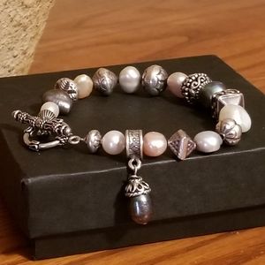 RARE Silpada Sterling Silver & Pearl Bracelet